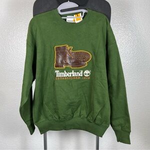 Timberland Green Crewneck Sweater with Boot Design